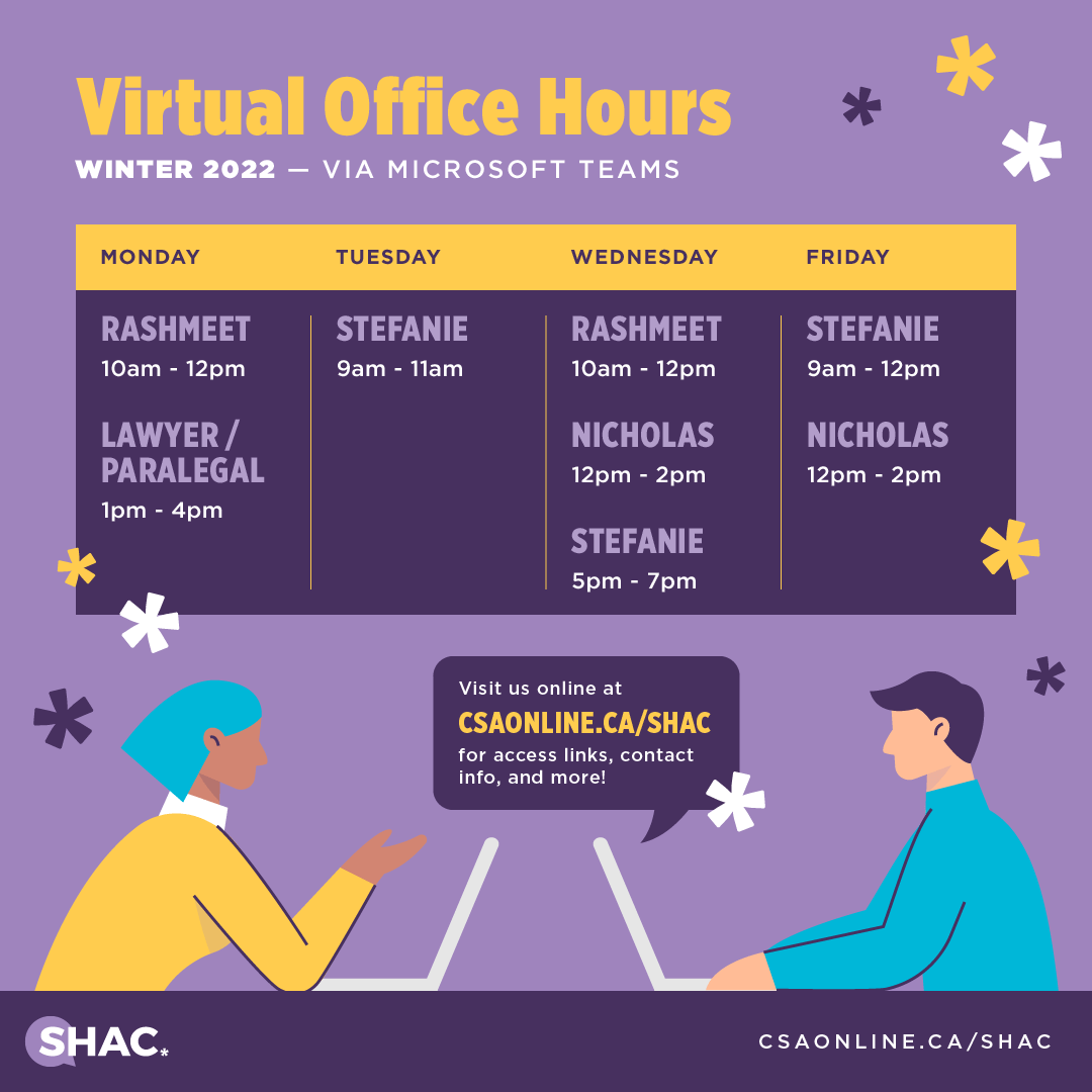 SHAC Virtual Office Hours - Winter 2022